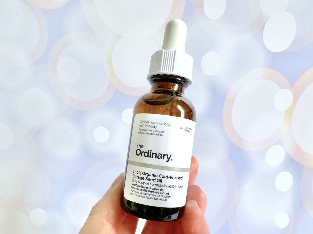 The Ordinary 100% Organic Cold-Pressed Borage Seed Oil, handheld.