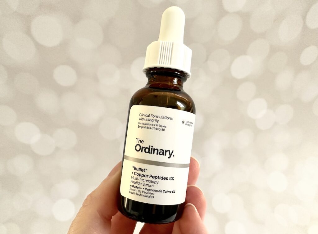 The Ordinary "Buffet" + Copper Peptides 1% Serum, handheld.