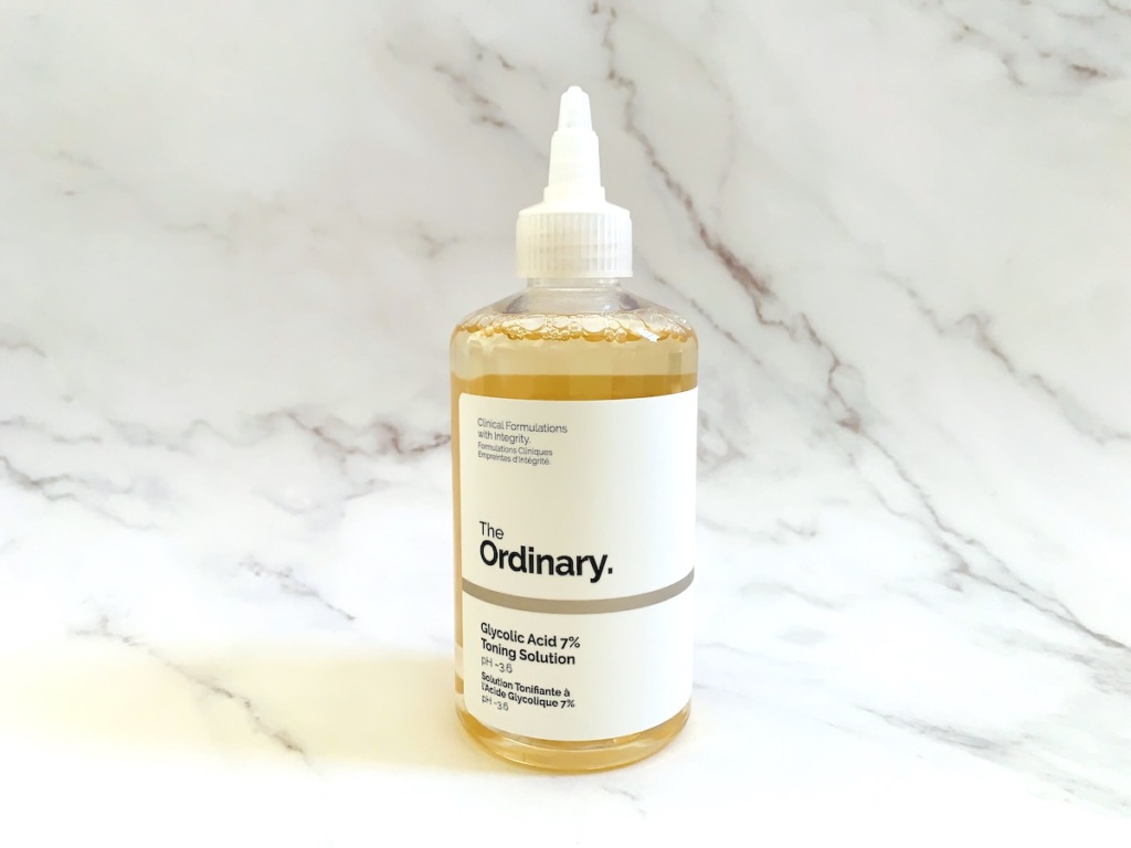 The Ordinary Glycolic Acid 7% Toning Solution on marble background