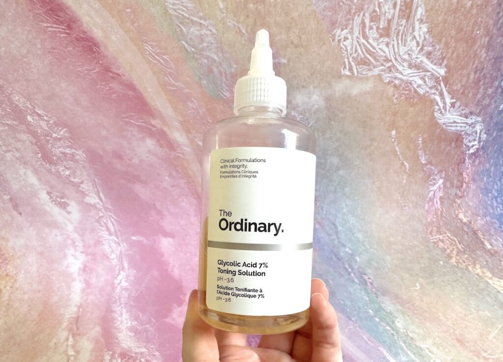 The Ordinary Glycolic Acid 7% Toning Solution, handheld.