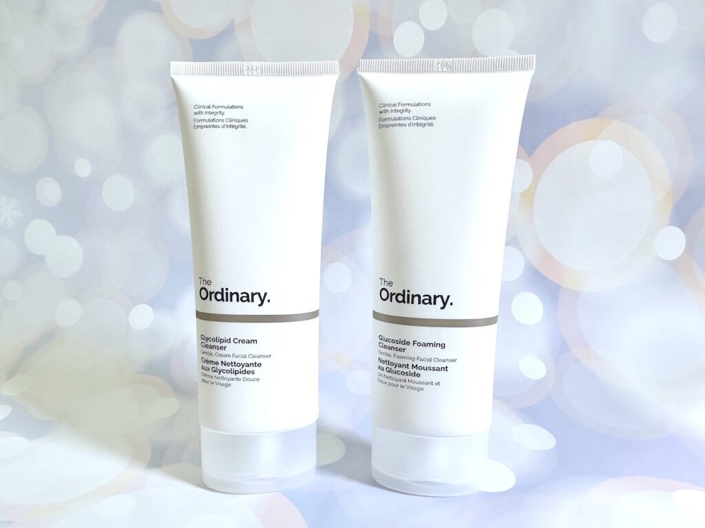 The Ordinary Glycolipid Cream Cleanser and The Ordinary Glucoside Foaming Cleanser.