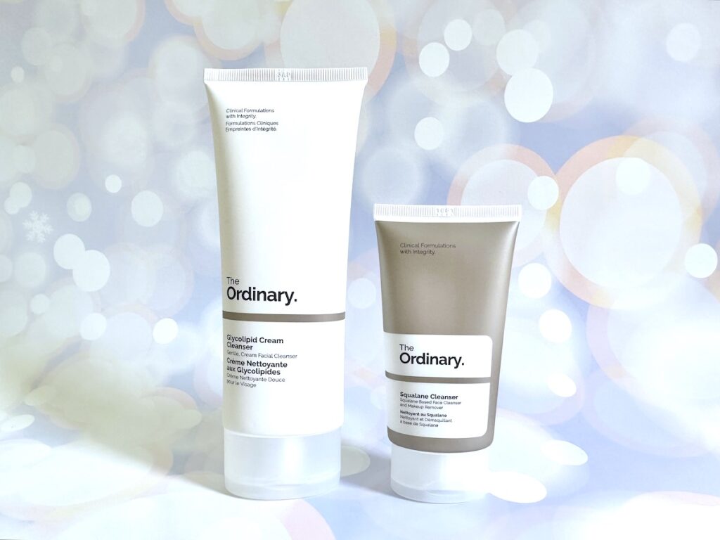 The Ordinary Glycolipid Cream Cleanser and The Ordinary Squalane Cleanser.