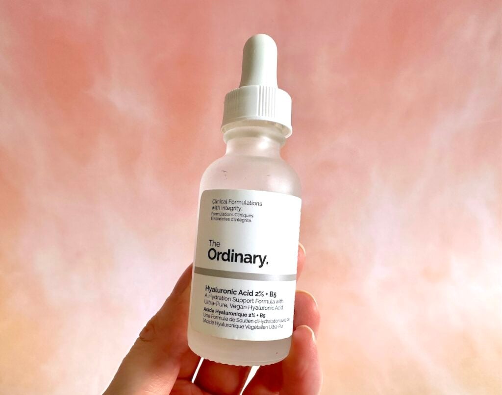 The Ordinary Hyaluronic Acid 2% + B5, handheld.