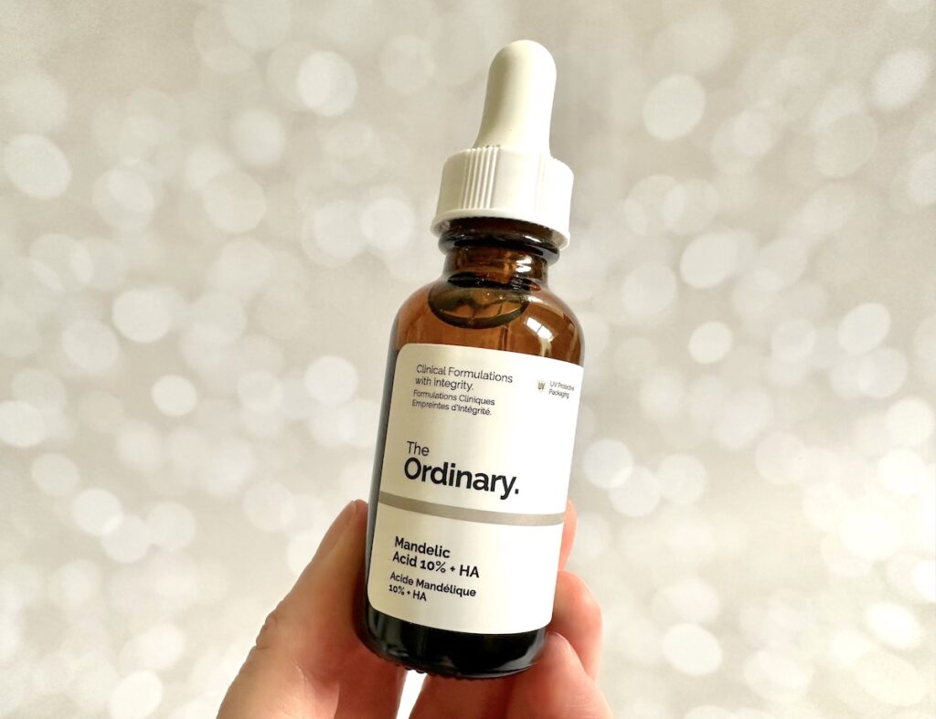 The Ordinary Mandelic Acid 10% + HA, handheld.