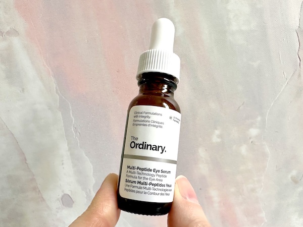 The Ordinary Multi-Peptide Eye Serum, handheld.