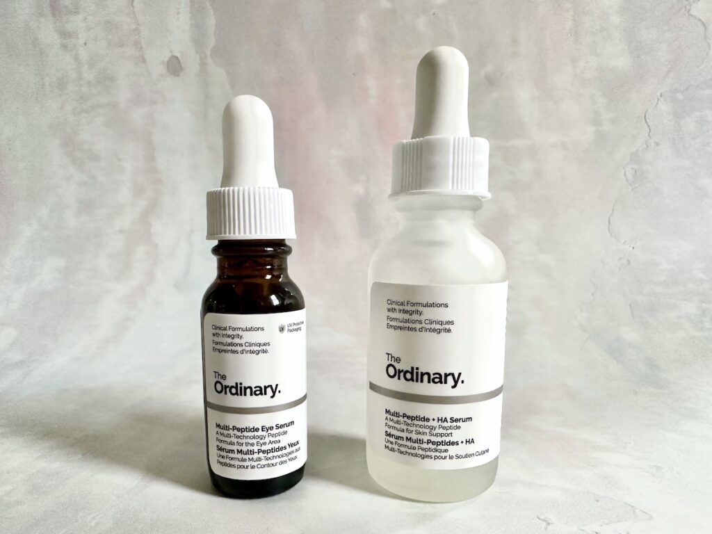 The Ordinary Multi-Peptide Eye Serum and The Ordinary Multi-Peptide Serum.