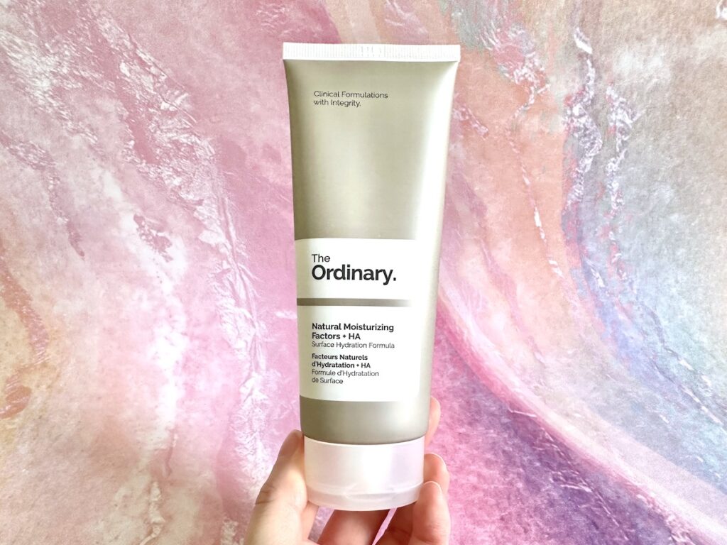 The Ordinary Natural Moisturizing Factors + HA, handheld.