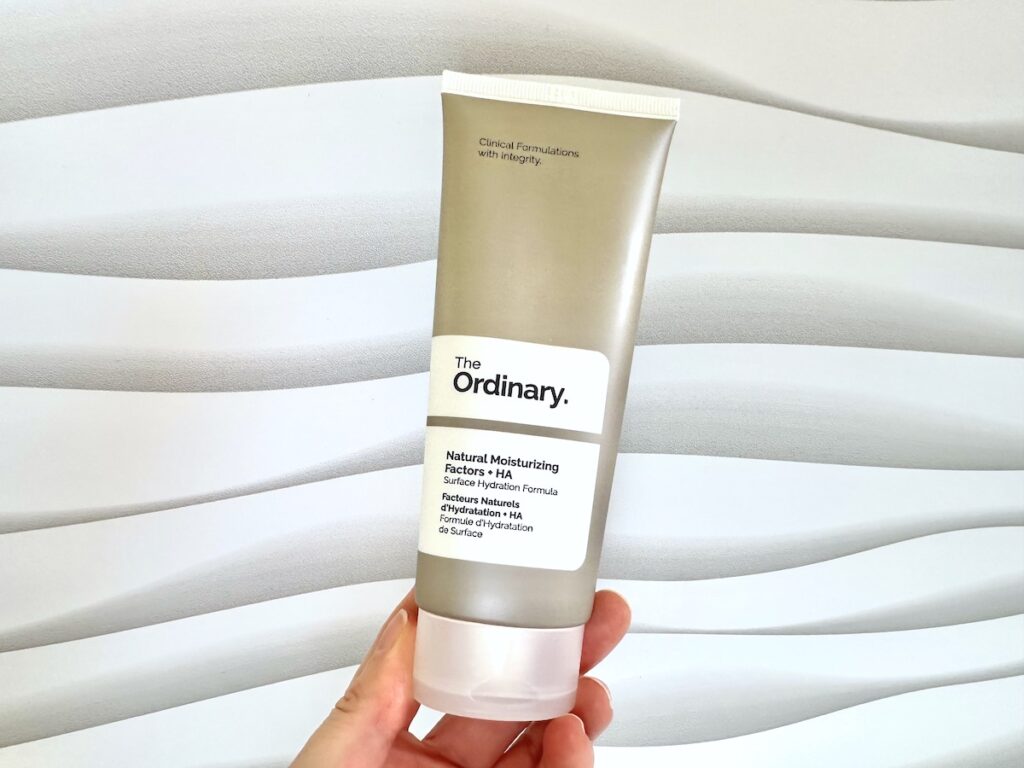 The Ordinary Natural Moisturizing Factors + HA, handheld.