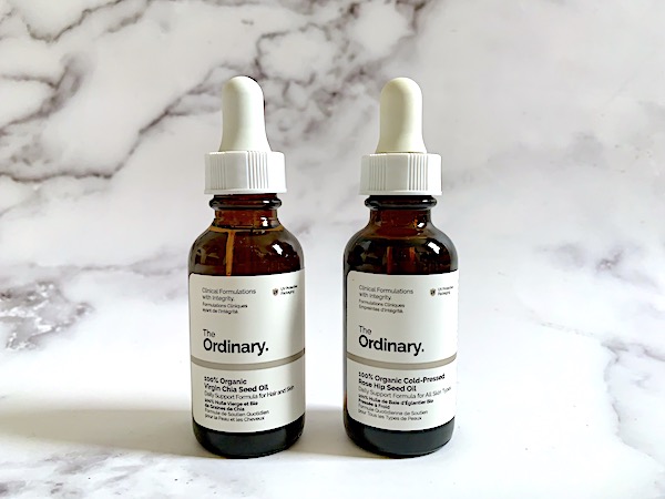 The Ordinary 100% Organic Virgin Chia Seed Oil and The Ordinary 100% Organic Cold-Pressed Rose Hip Seed Oil