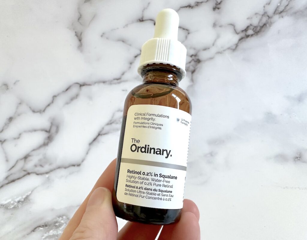 The Ordinary Retinol 0.2% in Squalane handheld.