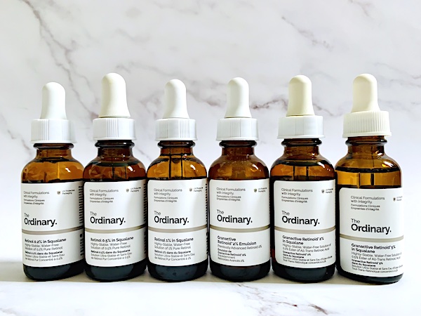 Six The Ordinary Retinol and Retinoid Serums