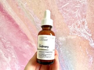 The Ordinary Soothing & Barrier Support Serum, handheld.