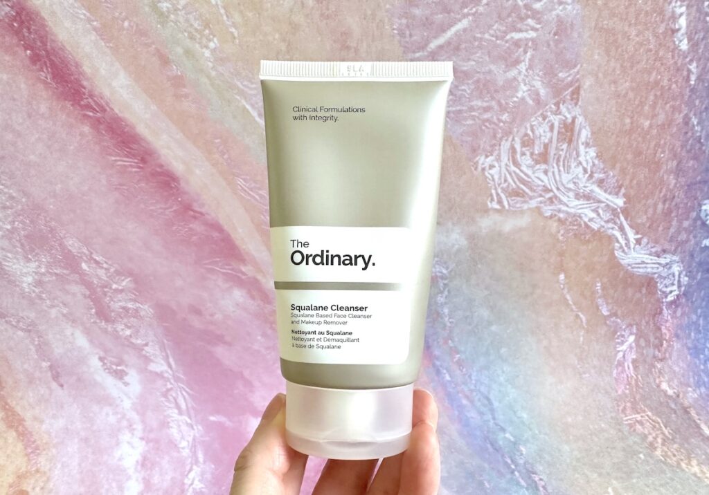 The Ordinary Squalane Cleanser, handheld.