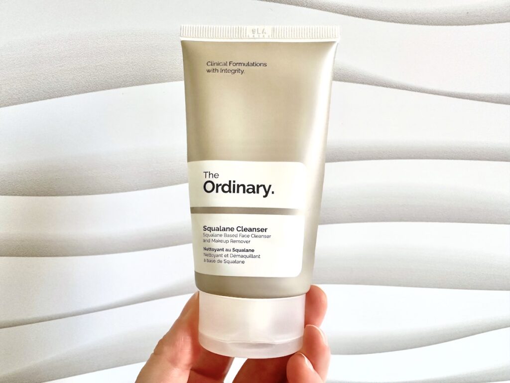 The Ordinary Squalane Cleanser, handheld.