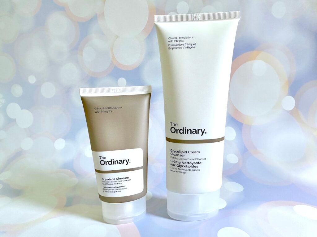 The Ordinary Squalane Cleanser and The Ordinary Glycolipid Cream Cleanser.