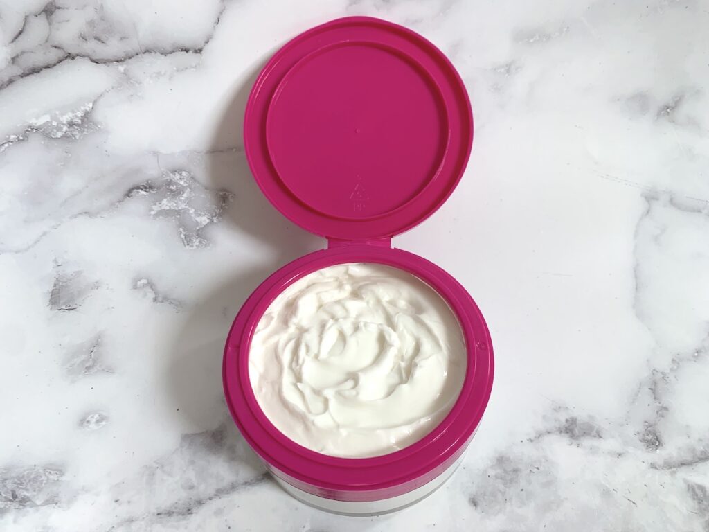 Trader Joe's Brazil Nut Body Butter opened with lid.