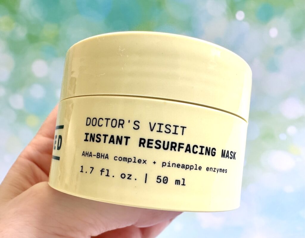 Versed Doctor's Visit Instant Resurfacing Mask, handheld.