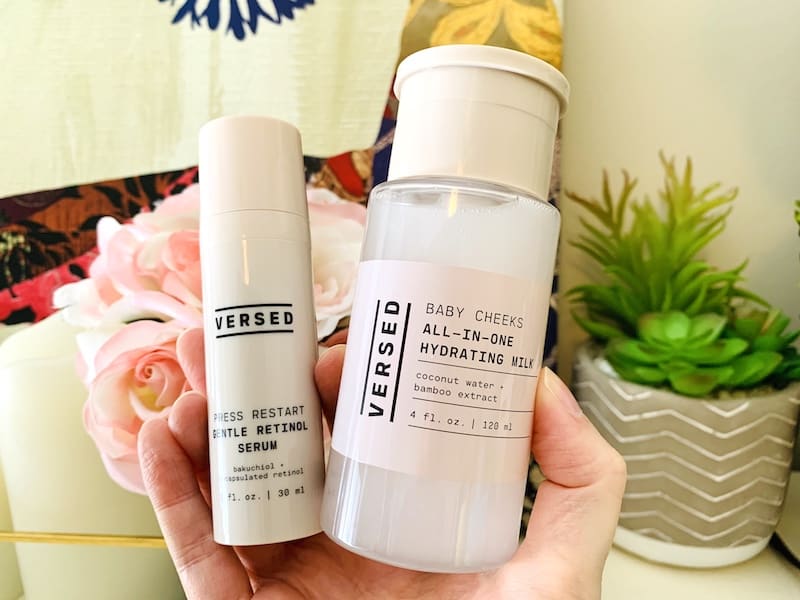 Versed Press Restart Gentle Retinol Serum & Baby Cheeks All-in-One Hydrating Milk