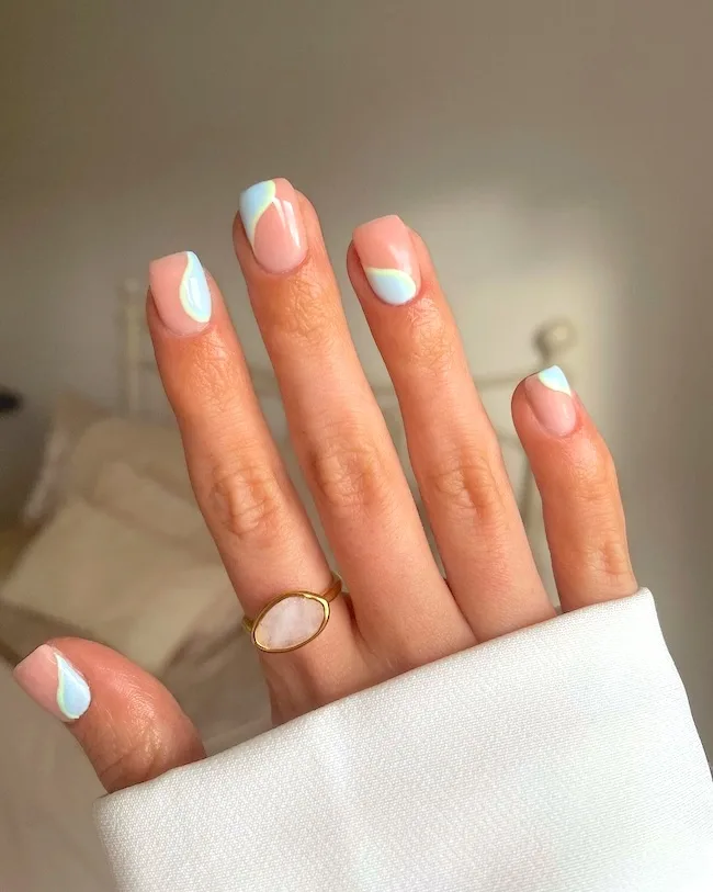 Pastel Nude Nails.