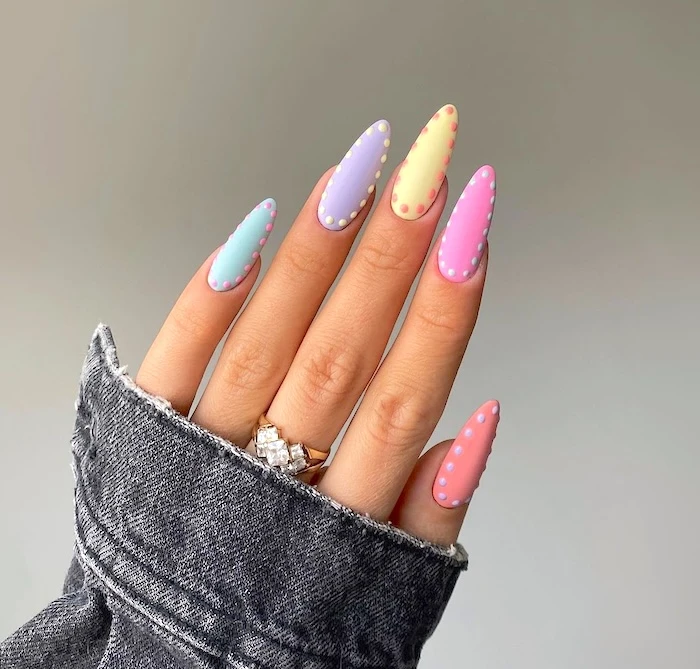 Pastel April nails.