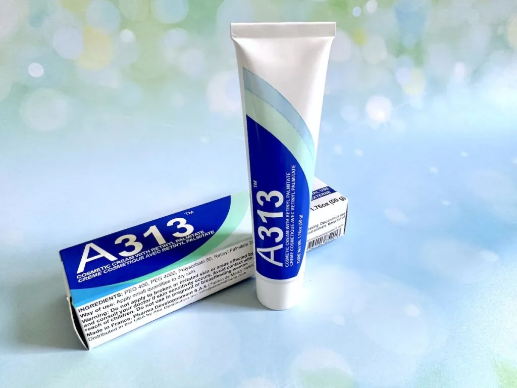 A313 Cosmetic Cream With Retinyl Palmitate and box.