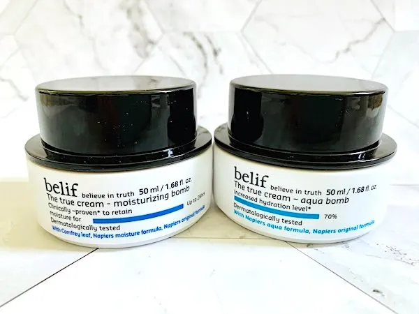 Belif The True Cream Moisturizing Bomb and Belif The True Cream Aqua Bomb