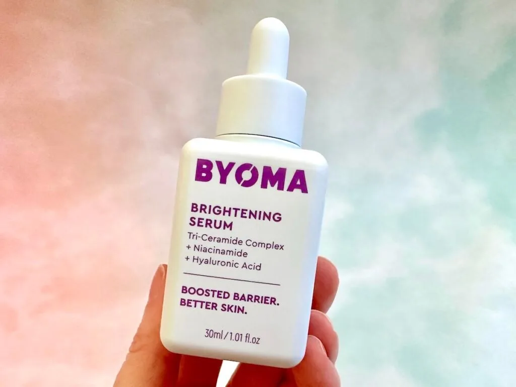 Byoma Brightening Serum handheld.