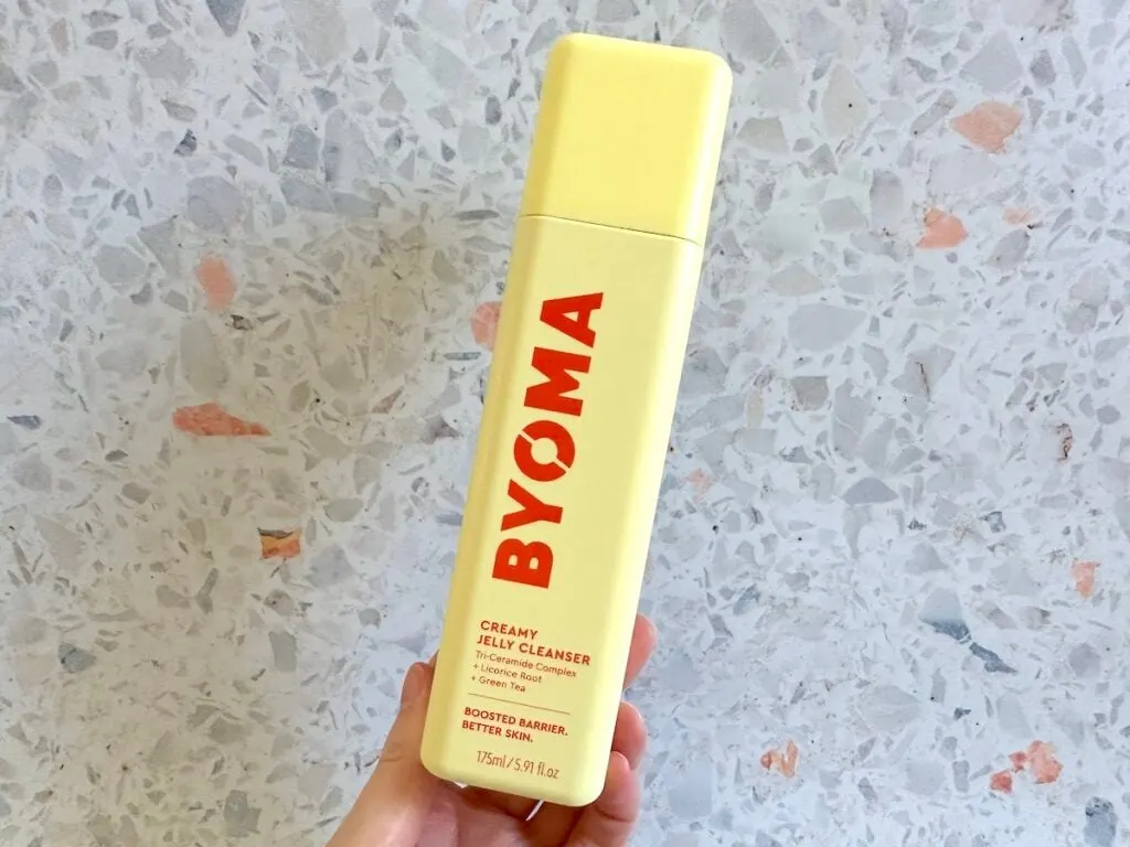 Byoma Creamy Jelly Cleanser, handheld.