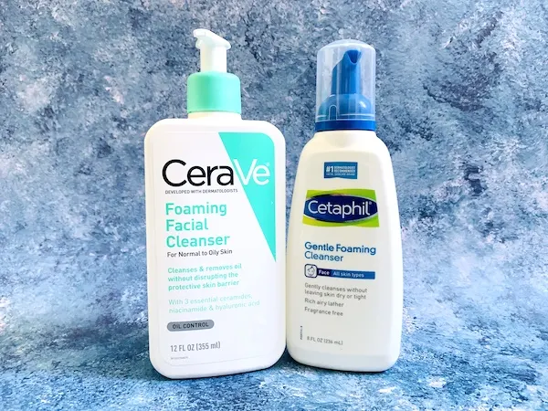 CeraVe Foaming Facial Cleanser and Cetaphil Gentle Foaming Cleanser