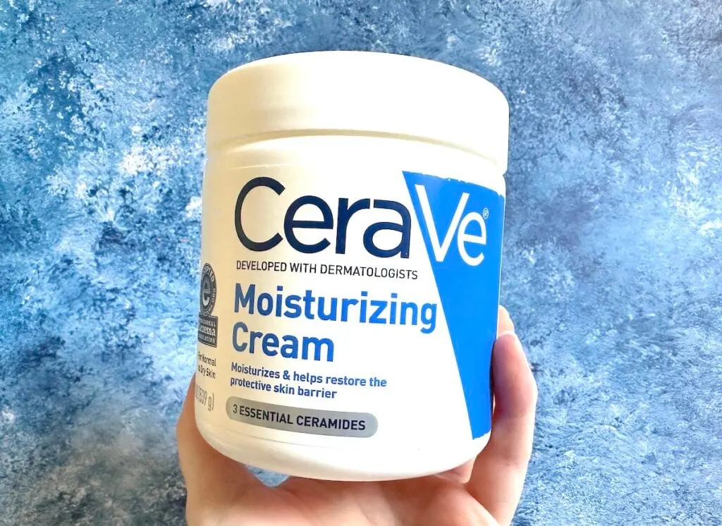 CeraVe Moisturizing Cream handheld.