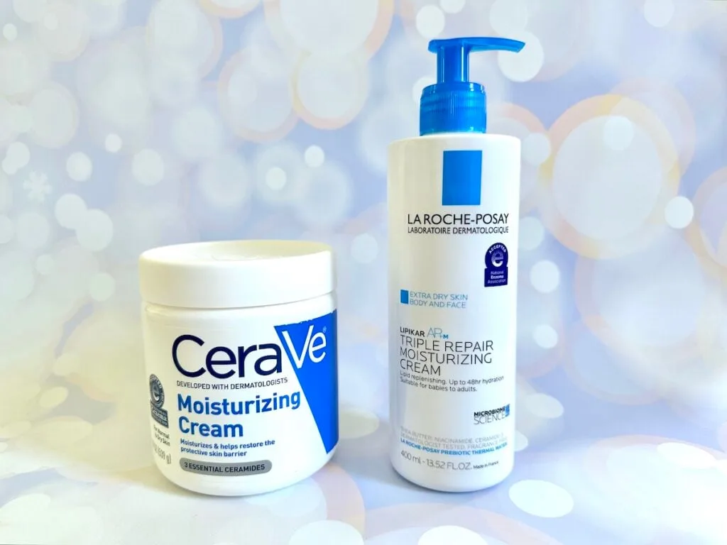 CeraVe Moisturizing Cream vs La Roche-Posay Lipikar AP+M Triple Repair Moisturizing Body Cream.