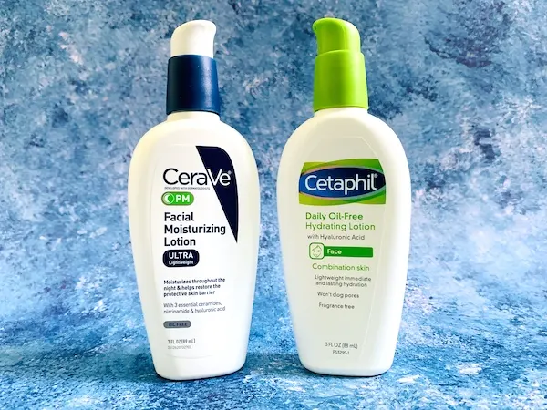 CeraVe PM Facial Moisturizing Lotion and Cetaphil Daily Oil-Free Hydration Lotion