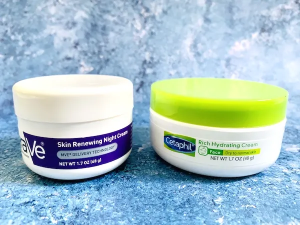 CeraVe Skin Renewing Night Cream and Cetaphil Rich Hydrating Cream