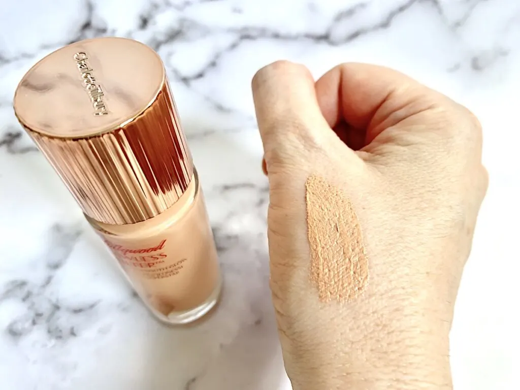 Charlotte Tilbury Flawless Filter sampled on hand.