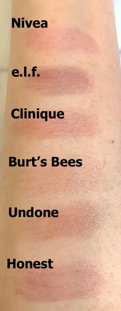 Clinique Black Honey dupes swatched on arm.