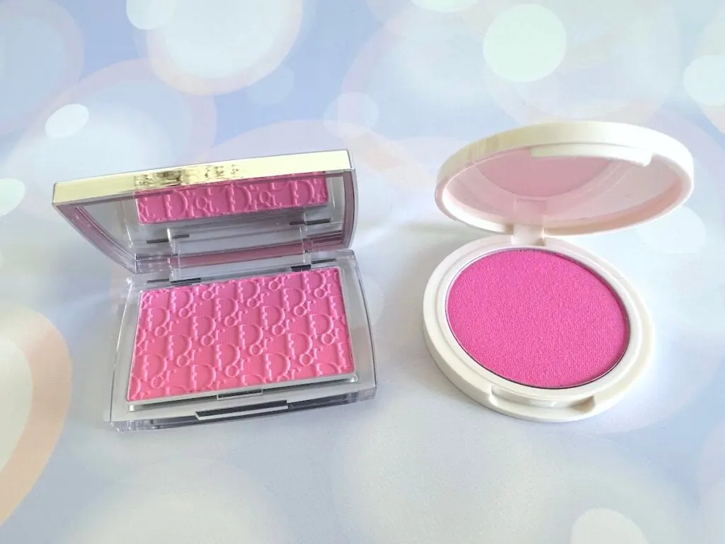 Dior Backstage Rosy Glow Blush in the shade 001 Pink and Persona Super Blush in the shade Bubble.