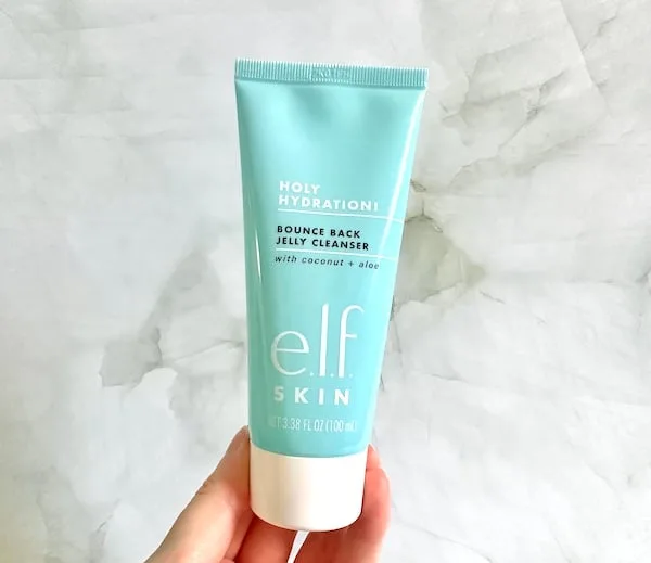 e.l.f. Holy Hydration! Bounce Back Jelly Cleanser, handheld.