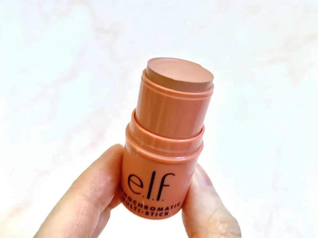 e.l.f. Monochromatic Multi-Stick in Glistening Peach opened.