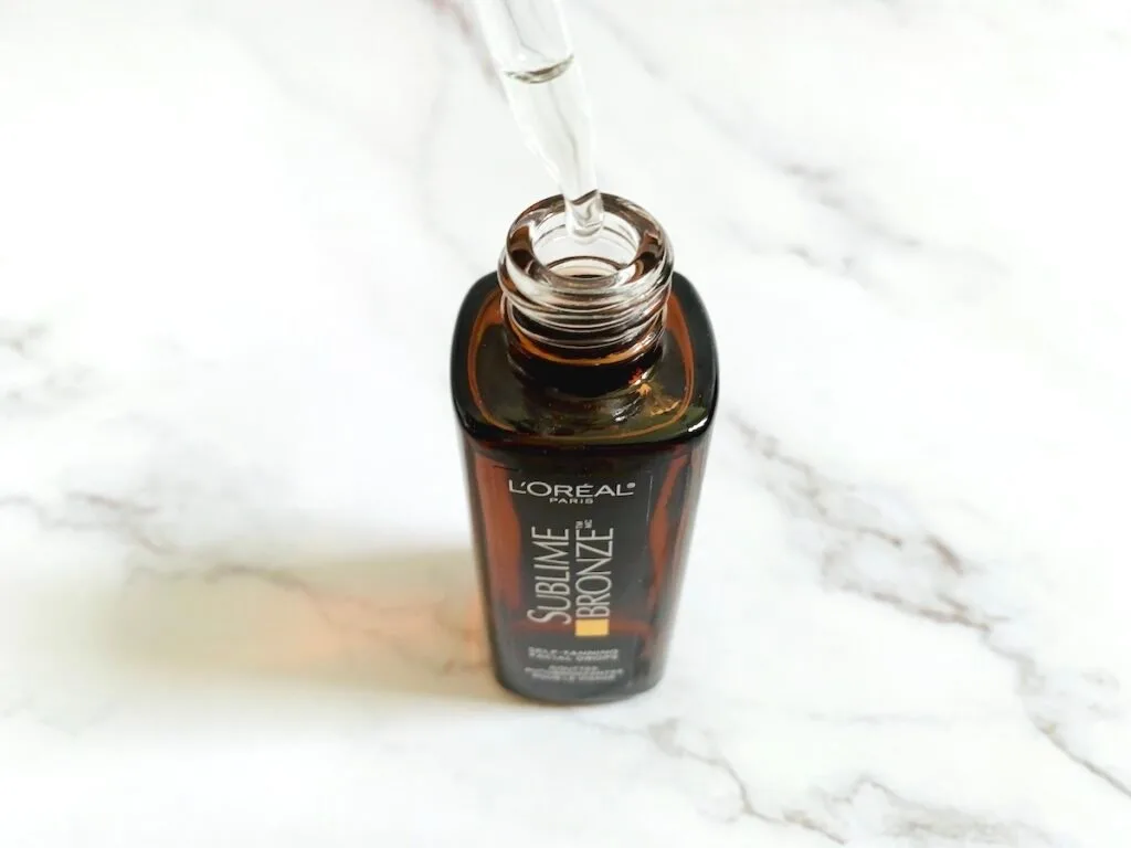 L'Oreal Sublime Bronze Self-Tanning Facial Drops opened with dropper