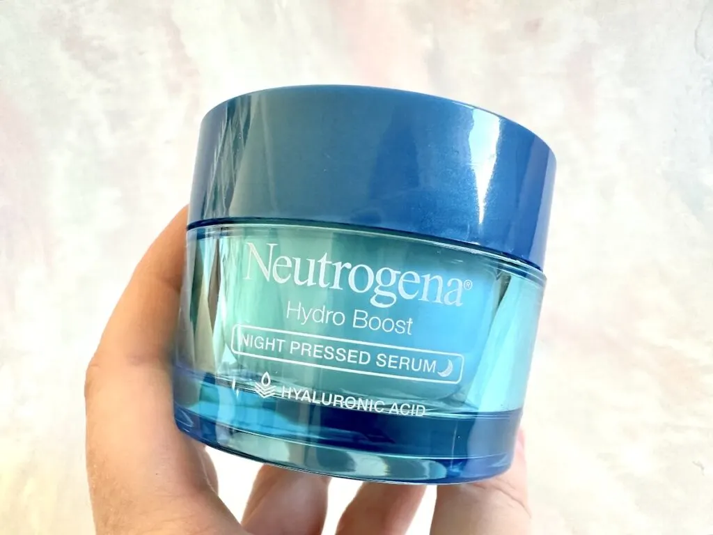 Neutrogena Hydro Boost Hyaluronic Acid Night Pressed Serum, handheld.