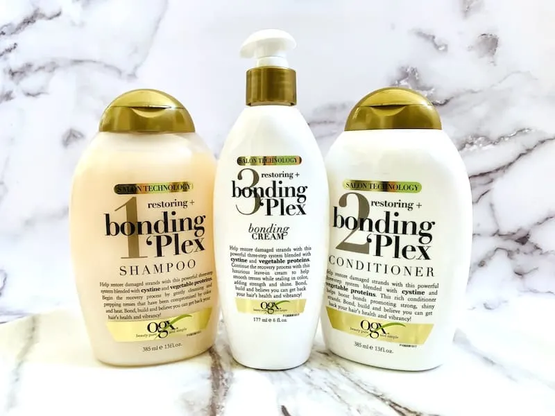 OGX Restoring + Bonding Plex Salon Technology 3-Step System - Shampoo, Conditioner & Bonding Cream