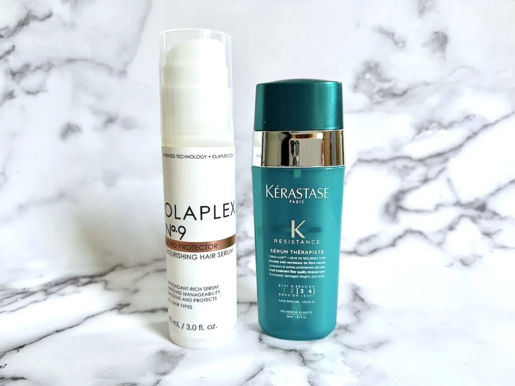 Olaplex No. 9 Bond Protector Nourishing Hair Serum and Kerastase Resistance Serum Therapiste