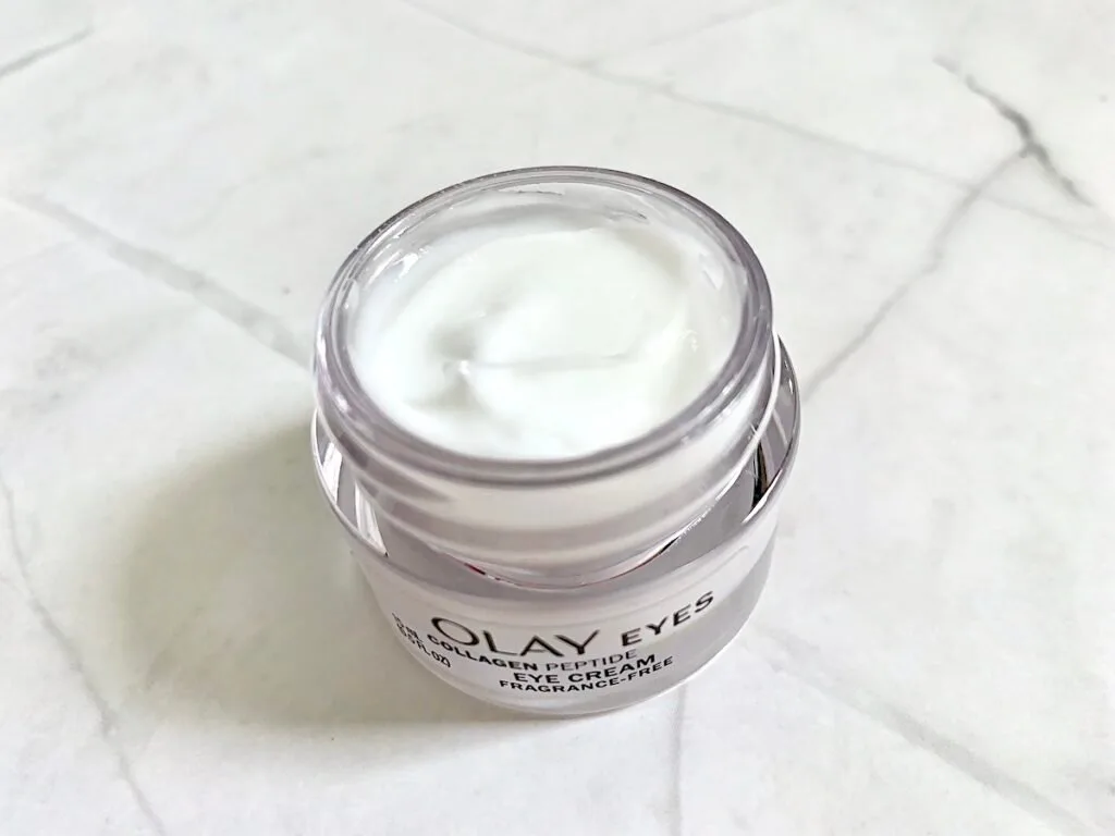 Olay Collagen Peptide 24 MAX Eye Cream open.