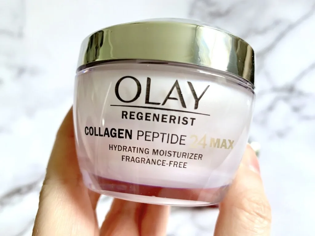 Olay Regenerist Collagen Peptide 24 MAX Moisturizer handheld.