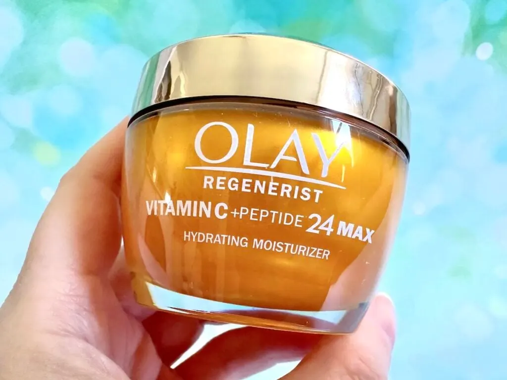 Olay Regenerist Vitamin C + Peptide 24 MAX Hydrating Moisturizer, handheld.