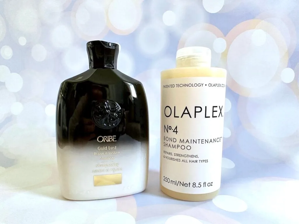 Oribe Gold Lust Repair & Restore Shampoo vs Olaplex No.4 Bond Maintenance Shampoo.