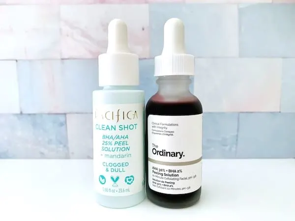 Pacifica Clean Shot BHA/AHA 25% Peel Solution vs The Ordinary AHA 30% + BHA 2% Peeling Solution