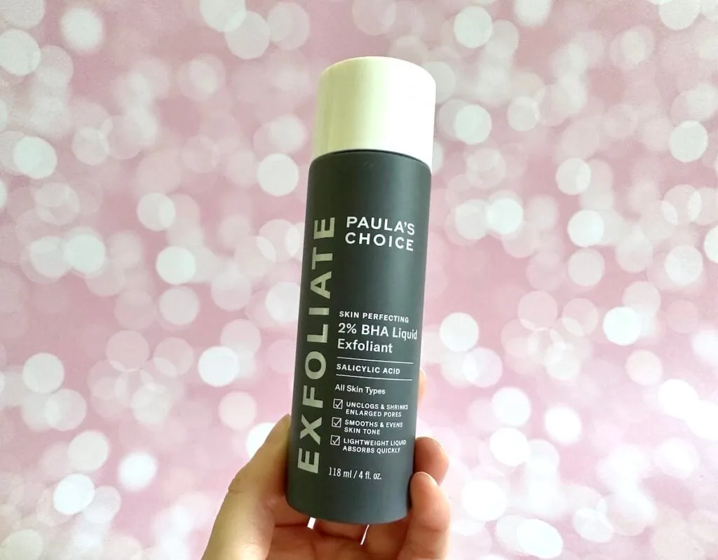 Paula's Choice 2% BHA Liquid Exfoliant, handheld.