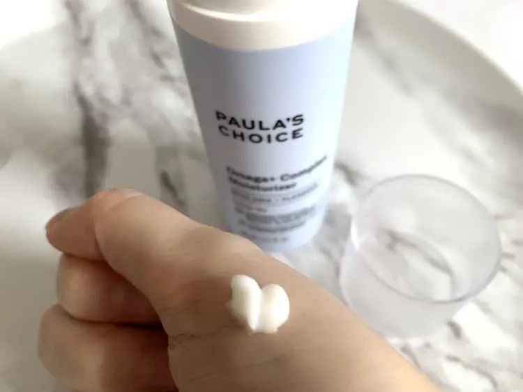 Paula’s Choice Omega + Complex Moisturizer Sampled on Hand