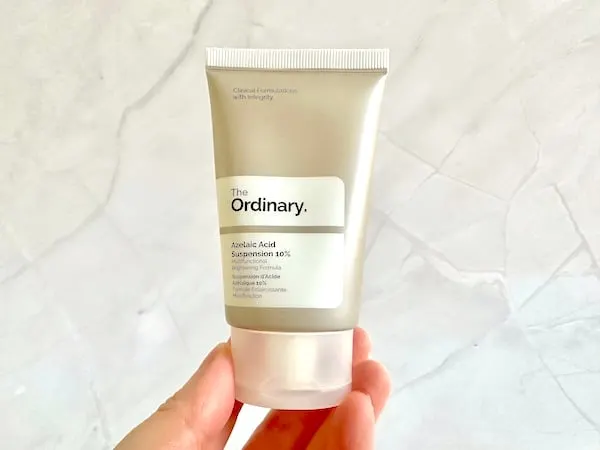 The Ordinary Azelaic Acid Suspension 10%, handheld.